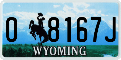 WY license plate 08167J