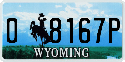 WY license plate 08167P