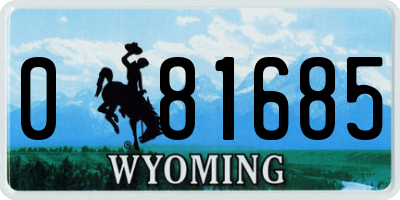 WY license plate 081685