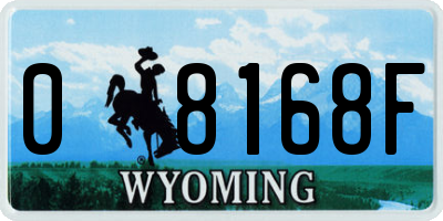 WY license plate 08168F