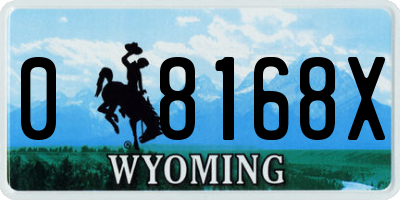 WY license plate 08168X