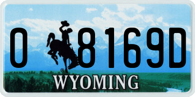 WY license plate 08169D