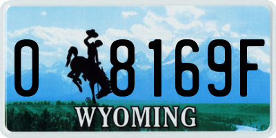 WY license plate 08169F
