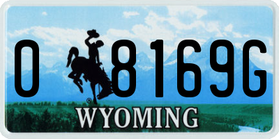 WY license plate 08169G