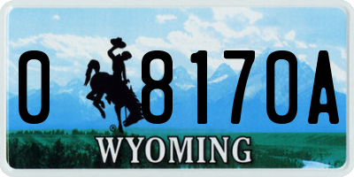 WY license plate 08170A