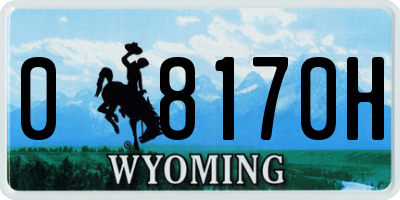 WY license plate 08170H