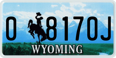 WY license plate 08170J