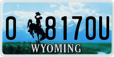 WY license plate 08170U