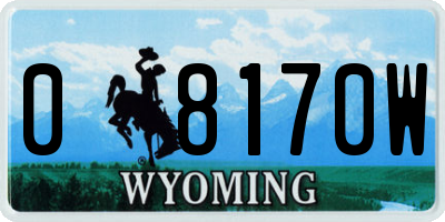 WY license plate 08170W