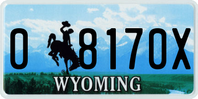 WY license plate 08170X