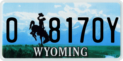 WY license plate 08170Y