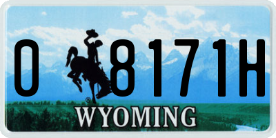 WY license plate 08171H