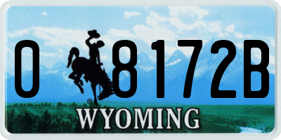 WY license plate 08172B