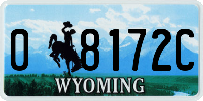 WY license plate 08172C
