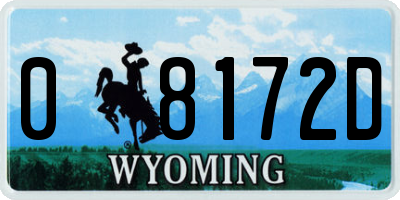 WY license plate 08172D