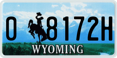 WY license plate 08172H