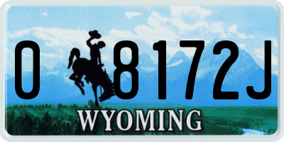 WY license plate 08172J