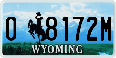 WY license plate 08172M