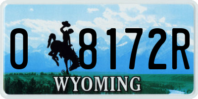 WY license plate 08172R