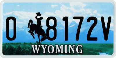 WY license plate 08172V