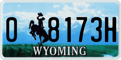 WY license plate 08173H
