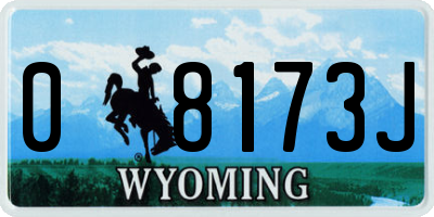 WY license plate 08173J
