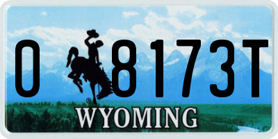 WY license plate 08173T