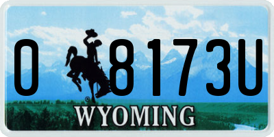 WY license plate 08173U