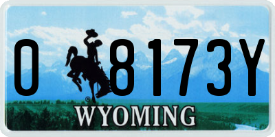 WY license plate 08173Y