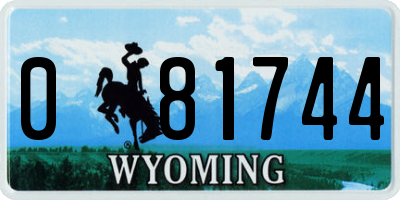 WY license plate 081744