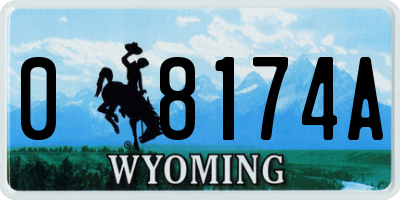 WY license plate 08174A