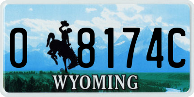 WY license plate 08174C