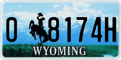 WY license plate 08174H