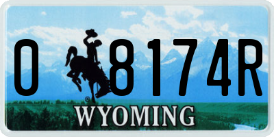 WY license plate 08174R