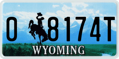 WY license plate 08174T