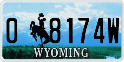WY license plate 08174W