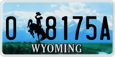 WY license plate 08175A
