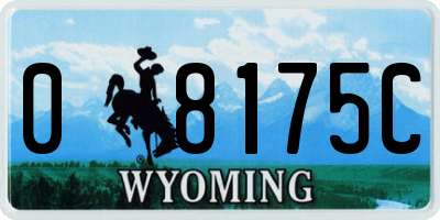 WY license plate 08175C