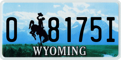 WY license plate 08175I