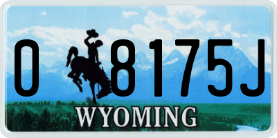 WY license plate 08175J