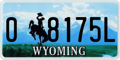 WY license plate 08175L