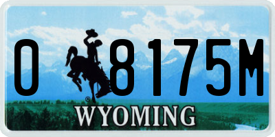 WY license plate 08175M