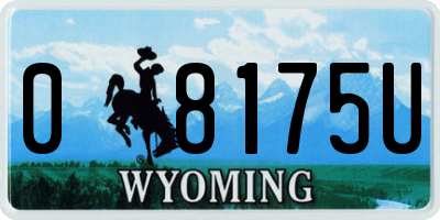 WY license plate 08175U