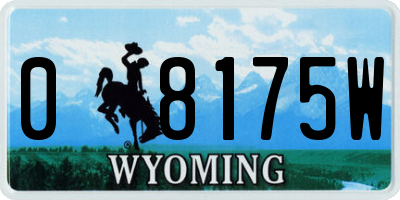 WY license plate 08175W