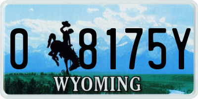 WY license plate 08175Y