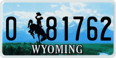 WY license plate 081762