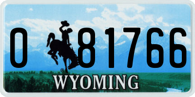 WY license plate 081766