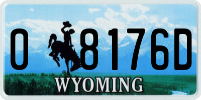 WY license plate 08176D
