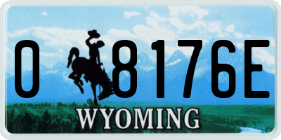 WY license plate 08176E