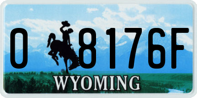WY license plate 08176F